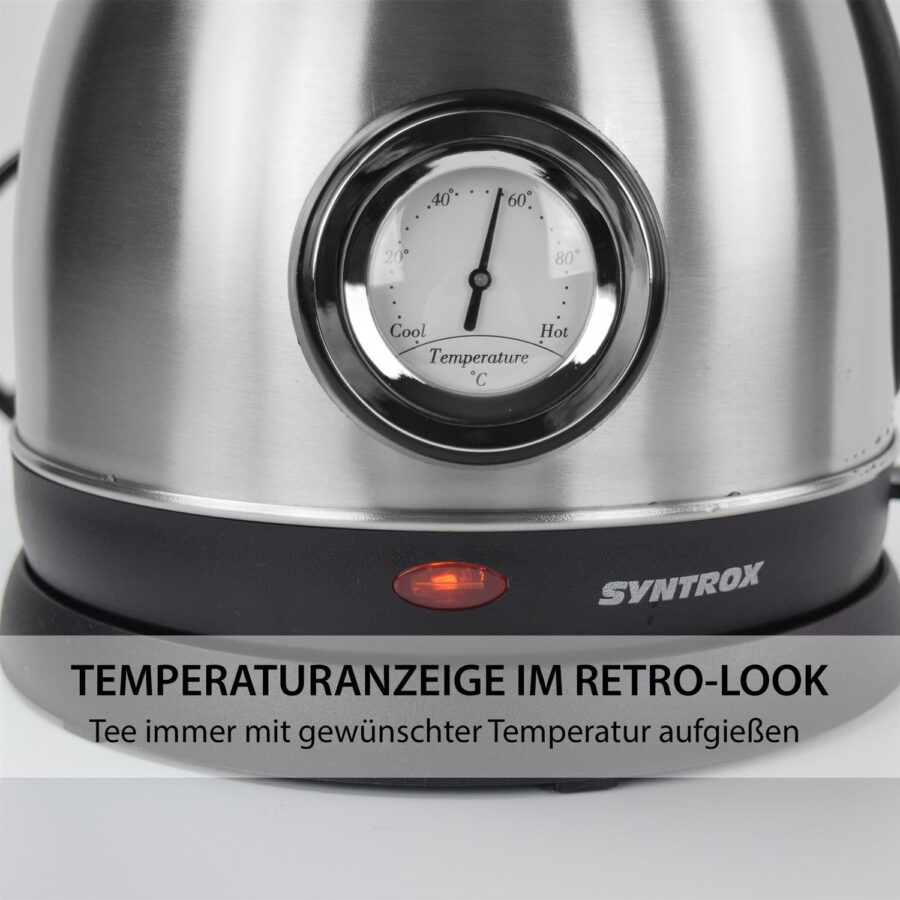 1,8 Liter Edelstahl Wasserkocher mit Thermometer