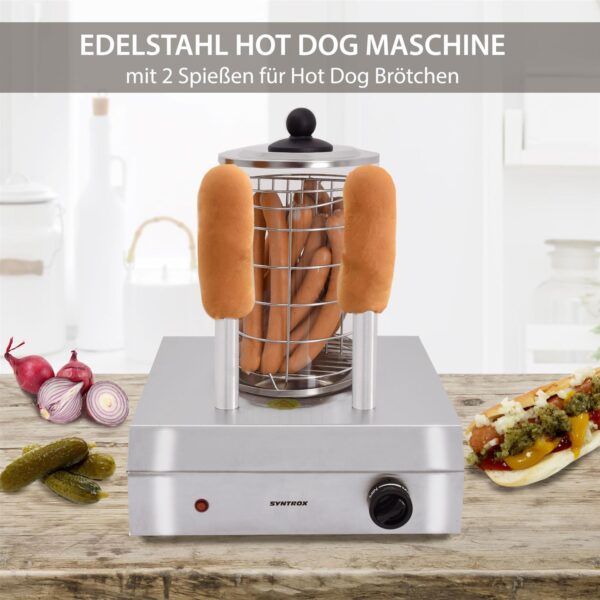 Hot Dog Maker mit 2 Spießen Würstchenwärmer Bockwurstwärmer