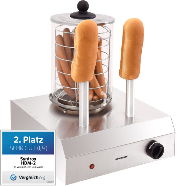 Hot Dog Maker mit 2 Spießen Würstchenwärmer Bockwurstwärmer
