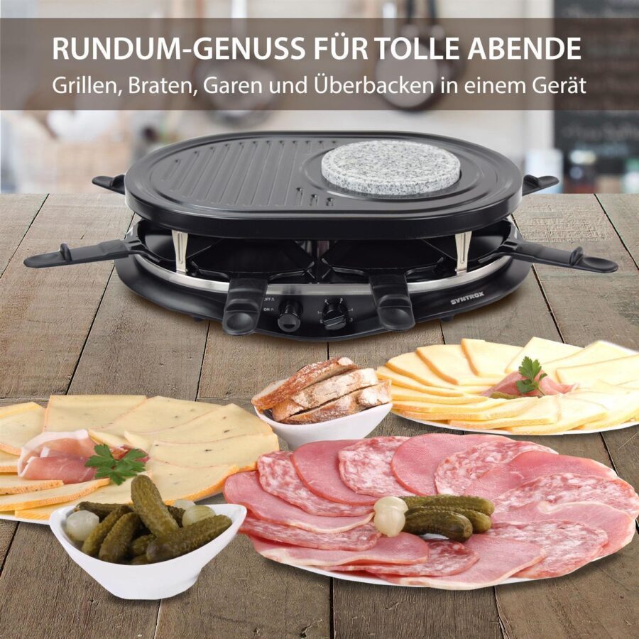 Raclette-Grill Locarno mit Fondue & Heißem Stein