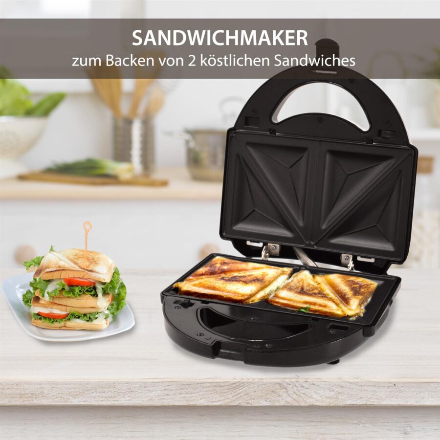 Sandwichmaker mit herausnehmbaren Wechselplatten SM-750WD