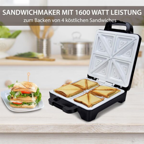 Sandwichmaker XLC mit Keramikplatten Thermostat und Edelstahldekor